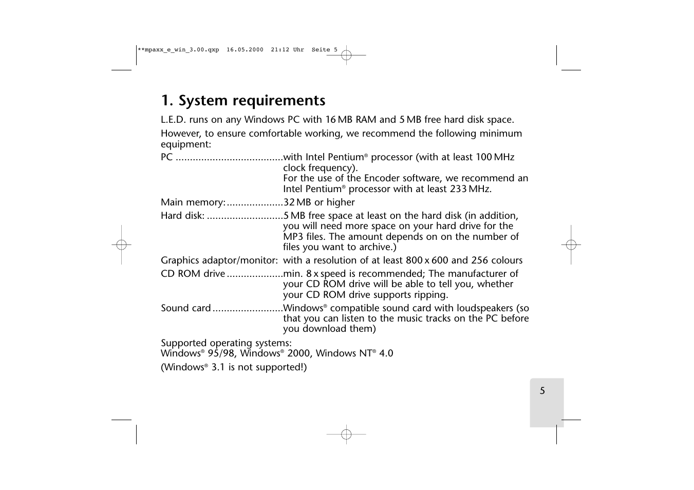 System requirements | Grundig LED User Manual | Page 5 / 25