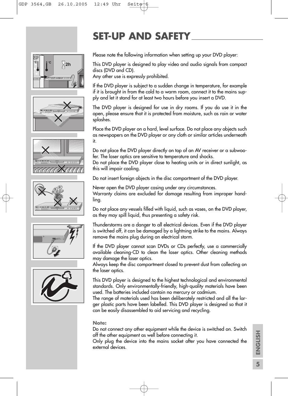 Set-up and safety, Krieg im balkan | Grundig GDP 3564 User Manual | Page 5 / 52