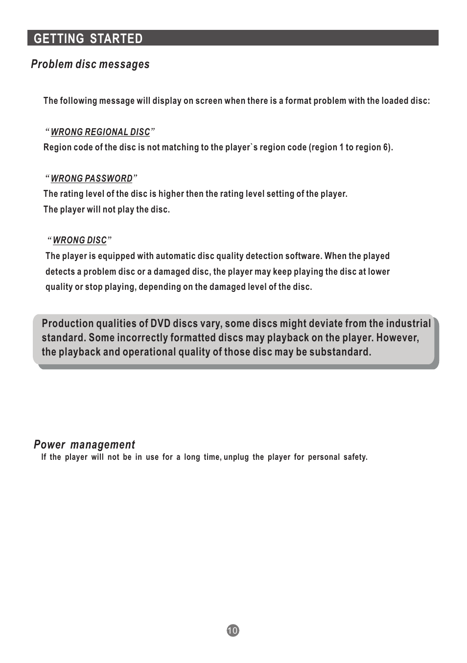 Getting started | Grundig GDP 1600P User Manual | Page 11 / 21