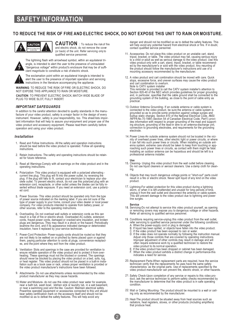 Т³гж 3, Safety information, Caution | Grundig GDP 1600P User Manual | Page 3 / 21