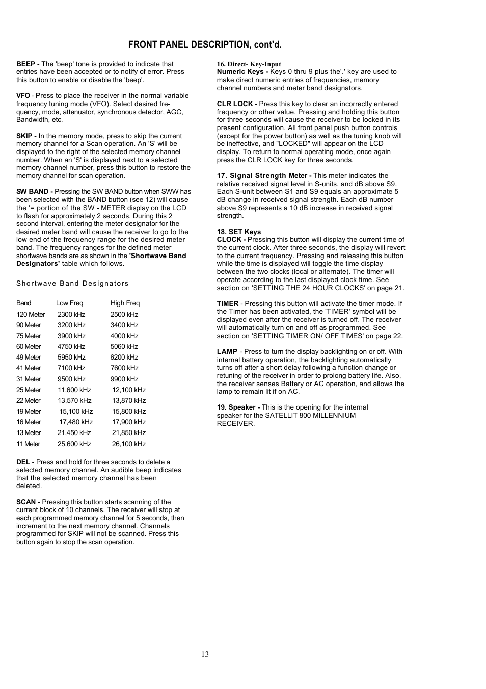 Front panel description, cont'd | Grundig 800 MILLENNIUM User Manual | Page 12 / 30