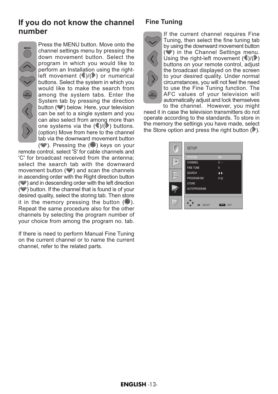 If you do not know the channel number, Fine tuning | Grundig AMIRA26HDBLK User Manual | Page 12 / 28