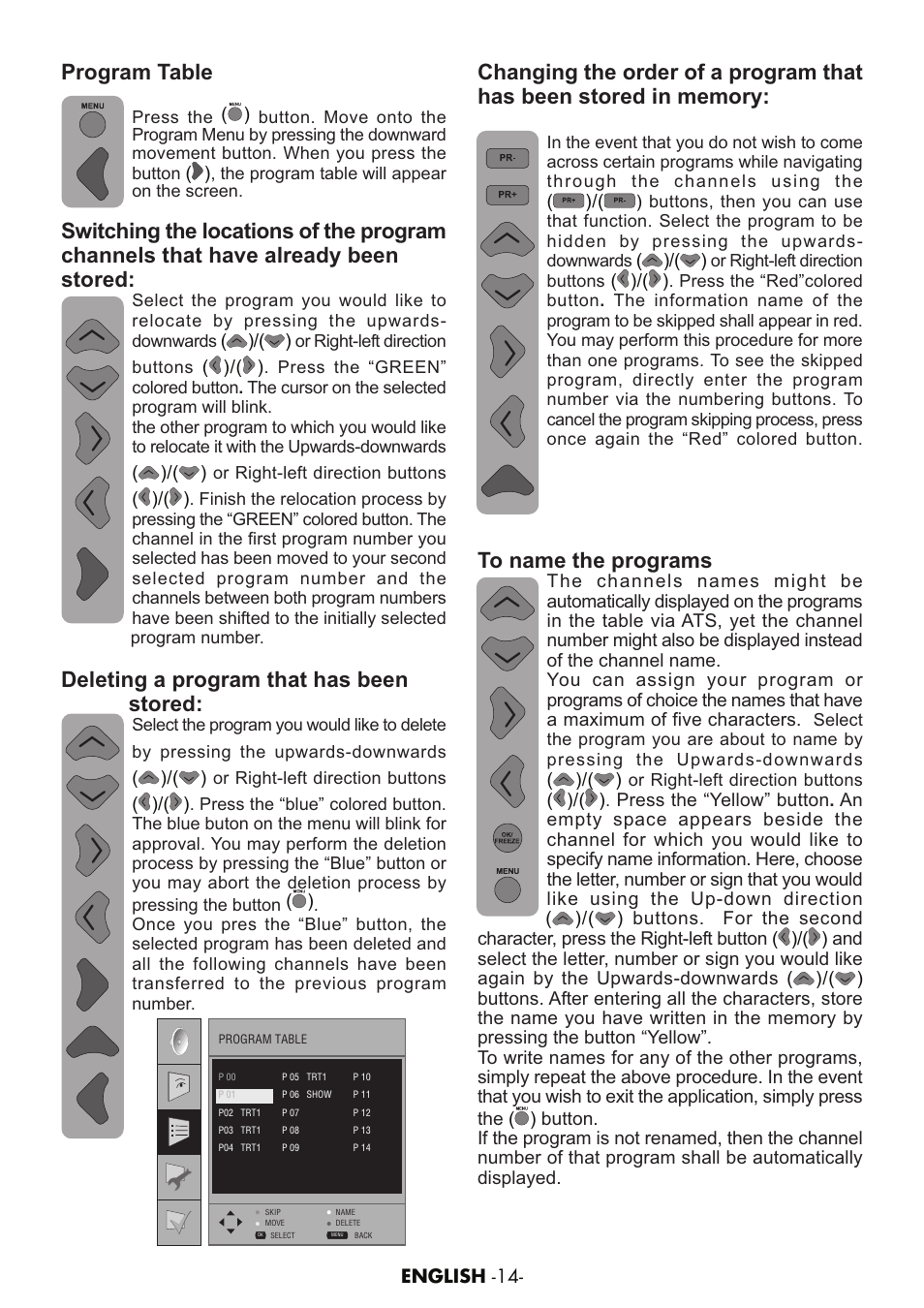 Program table, Deleting a program that has been stored | Grundig AMIRA26HDBLK User Manual | Page 13 / 28