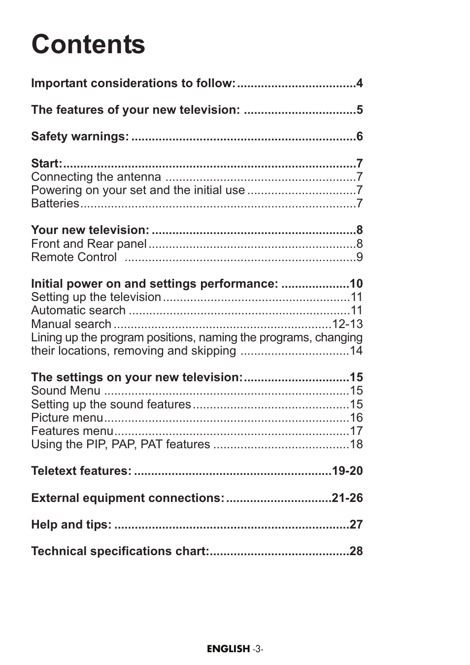 Grundig AMIRA26HDBLK User Manual | Page 2 / 28