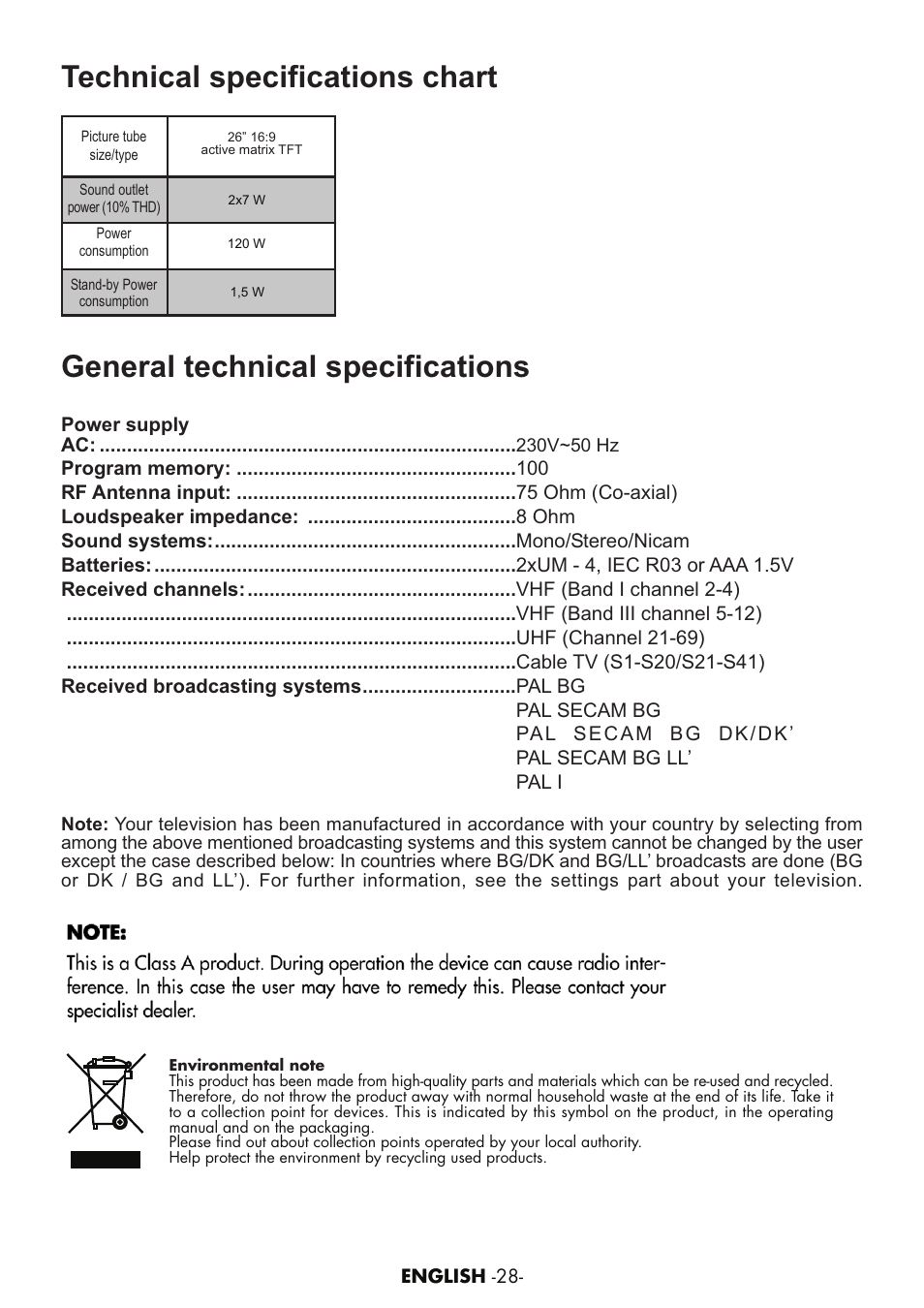 Grundig AMIRA26HDBLK User Manual | Page 27 / 28