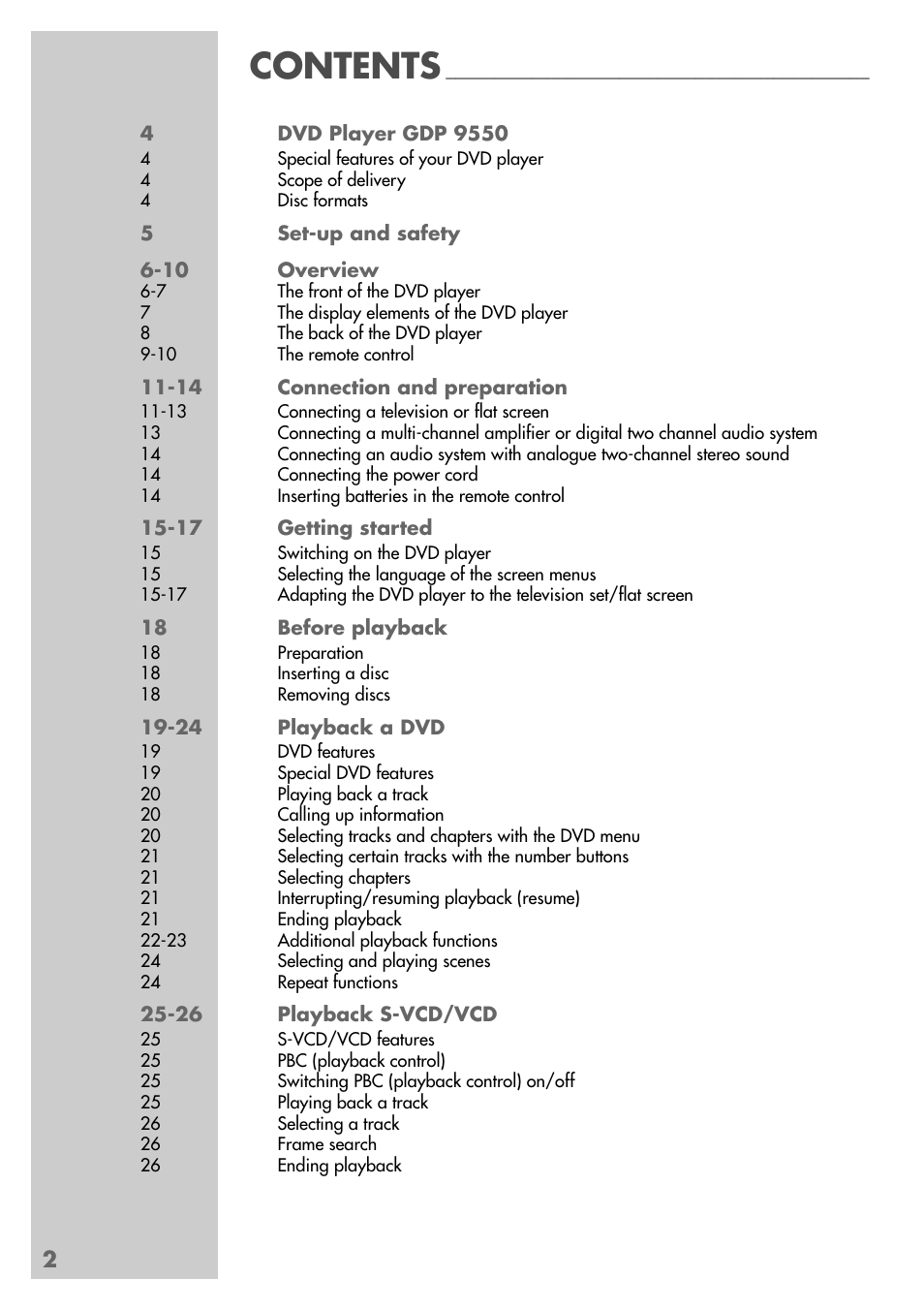 Grundig GDP 9550 User Manual | Page 2 / 47