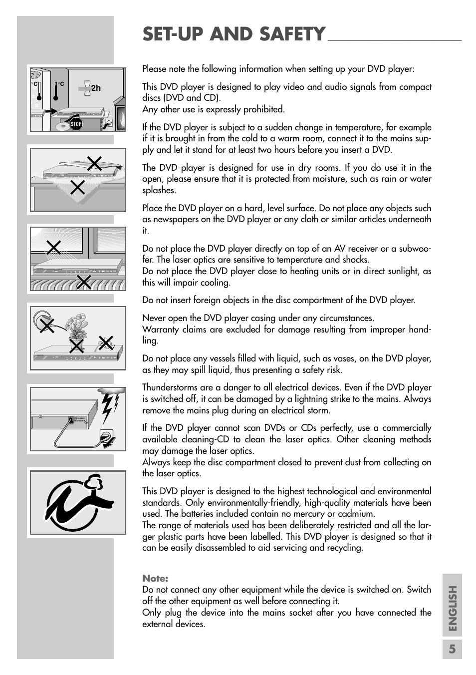 Set-up and safety, Krieg im balkan, English | Grundig GDP 9550 User Manual | Page 5 / 47