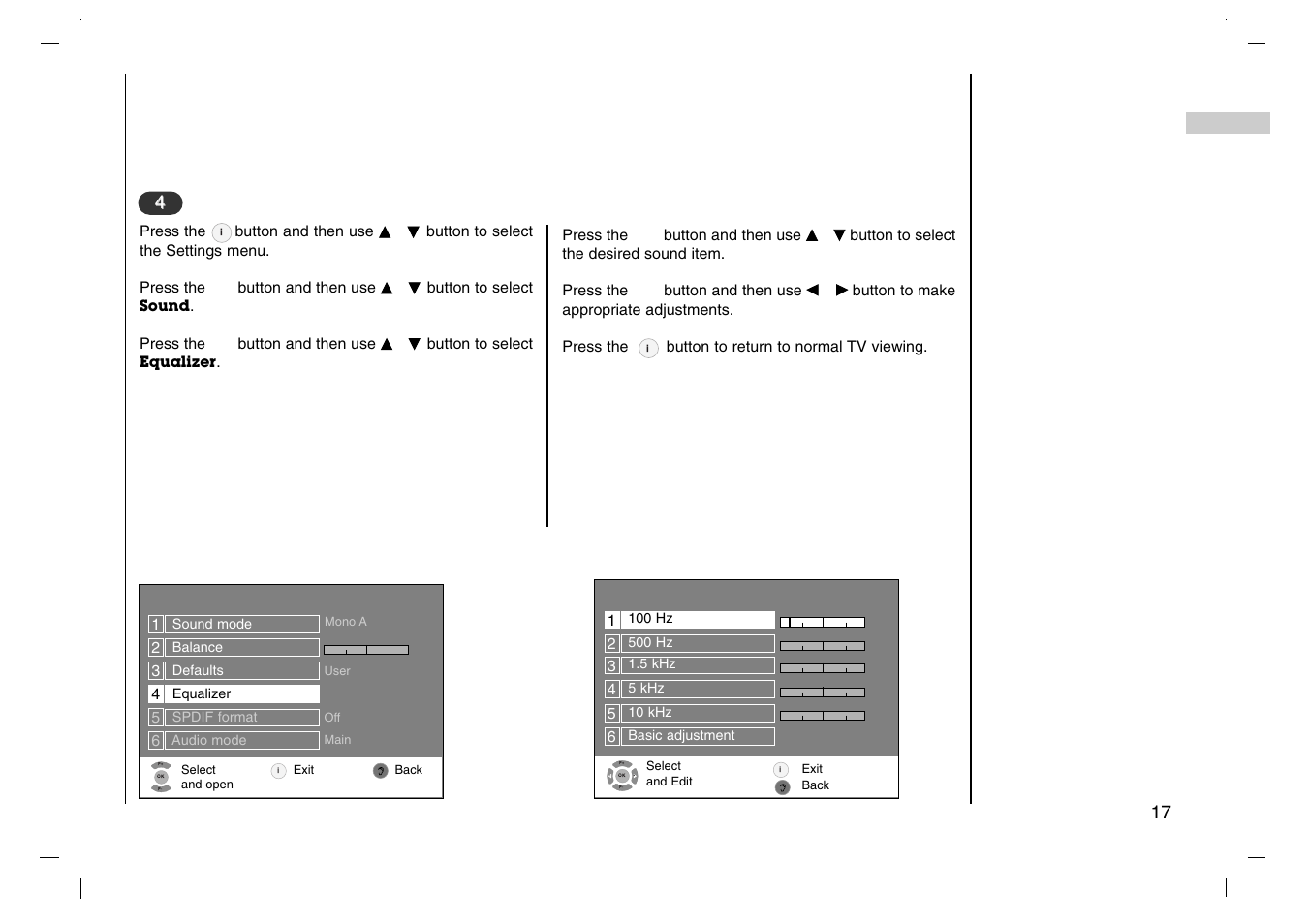 Setting up tv stations, Sound adjustment | Grundig XENTIA LXW 94-8625 User Manual | Page 17 / 44