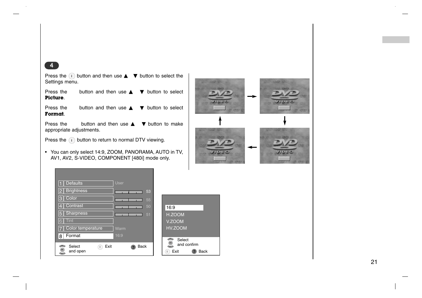 Setting up tv stations, Picture adjustment | Grundig XENTIA LXW 94-8625 User Manual | Page 21 / 44