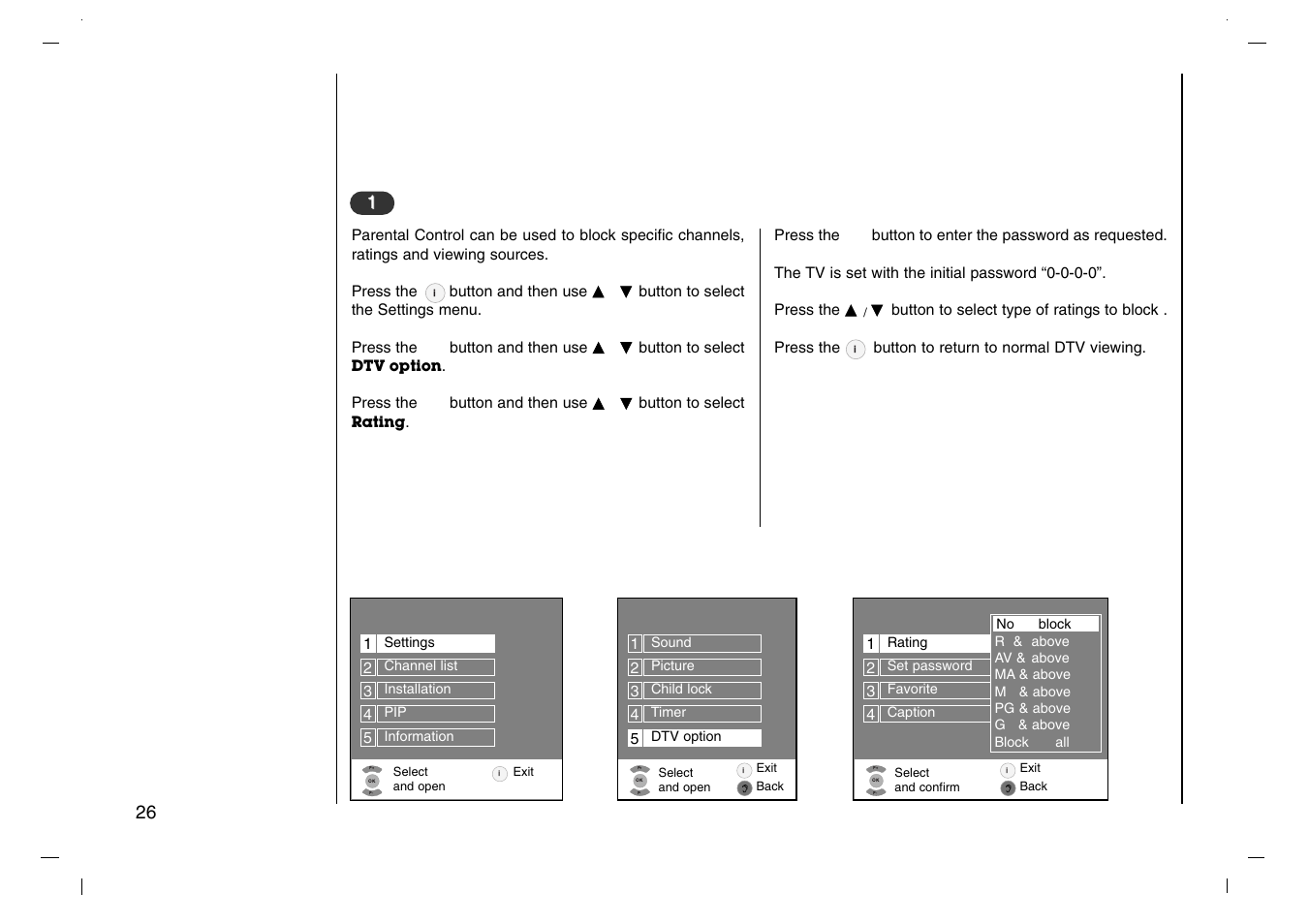 Dtv option menu, Grundig | Grundig XENTIA LXW 94-8625 User Manual | Page 26 / 44