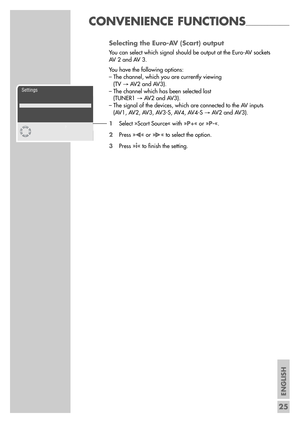 Convenience functions | Grundig MF 72-6510/8 User Manual | Page 25 / 40
