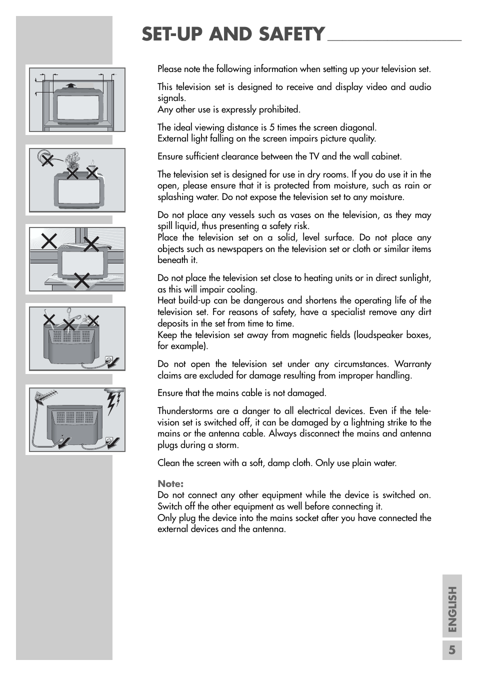Set-up and safety | Grundig MF 72-6510/8 User Manual | Page 5 / 40