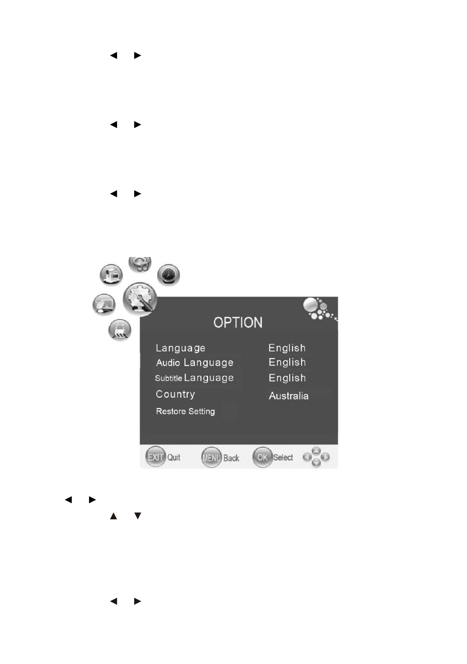 Option menu | Grundig GLCD2208HDV User Manual | Page 25 / 47