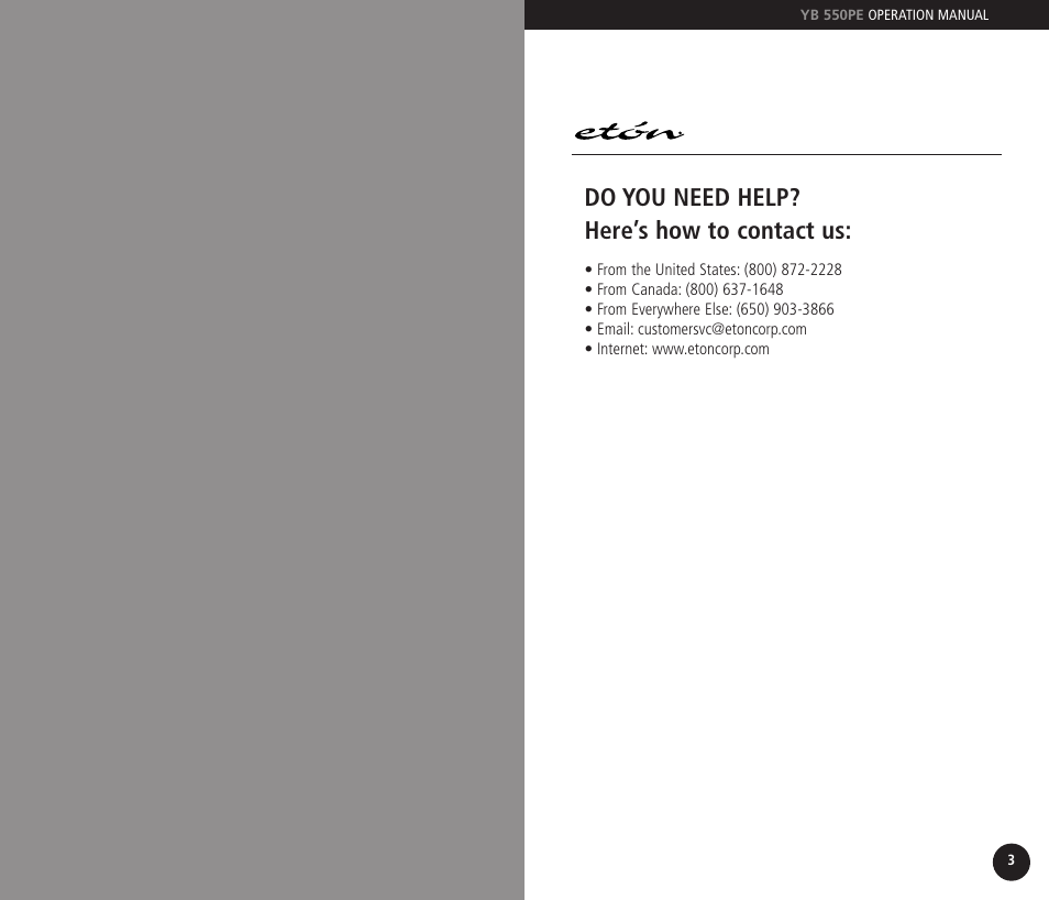 Do you need help? here’s how to contact us | Grundig YB550PE User Manual | Page 2 / 28