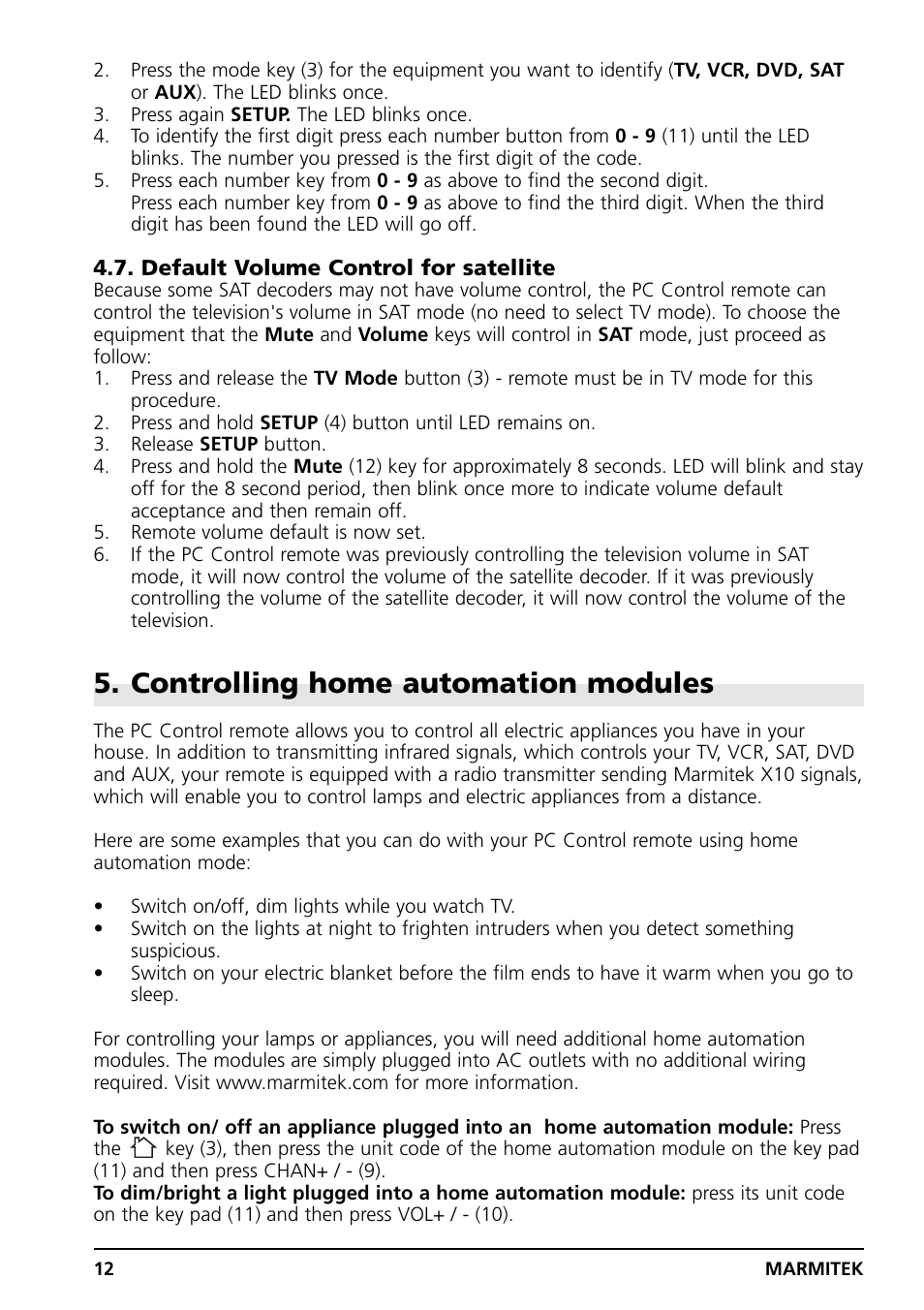 Controlling home automation modules | Grundig PC CONTROL User Manual | Page 12 / 56