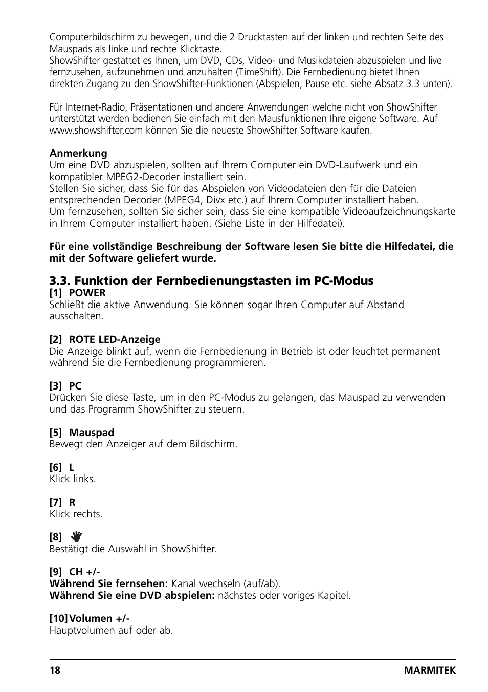 Grundig PC CONTROL User Manual | Page 18 / 56