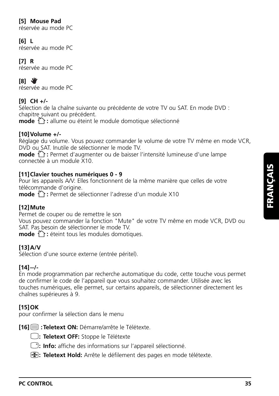 Français | Grundig PC CONTROL User Manual | Page 35 / 56