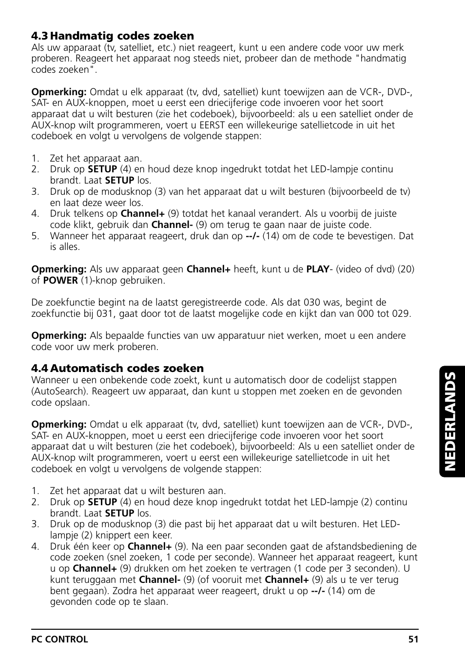 Nederlands | Grundig PC CONTROL User Manual | Page 51 / 56