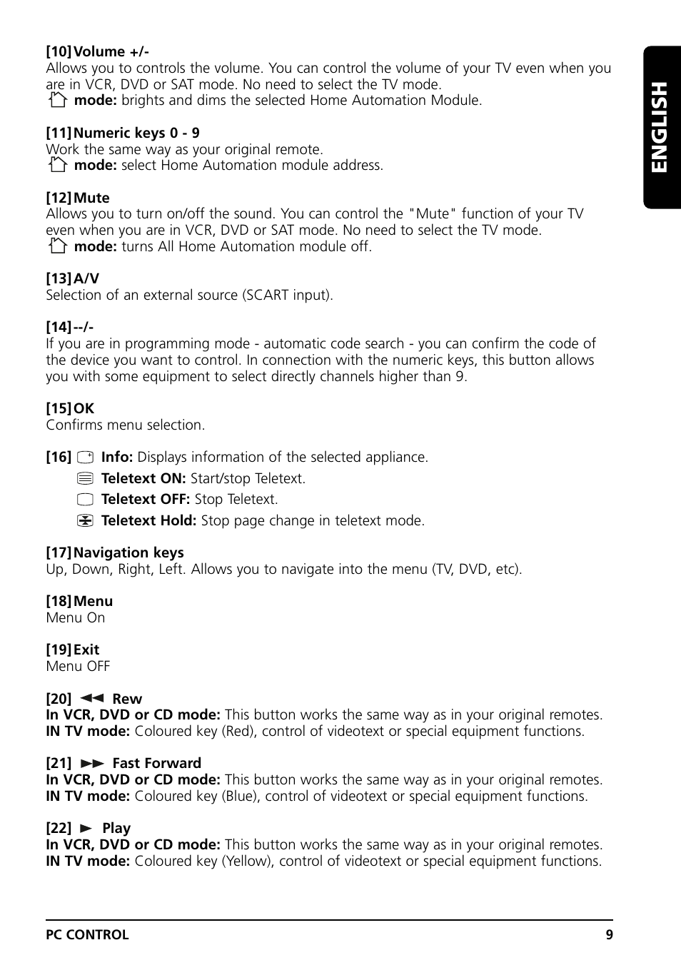 English | Grundig PC CONTROL User Manual | Page 9 / 56