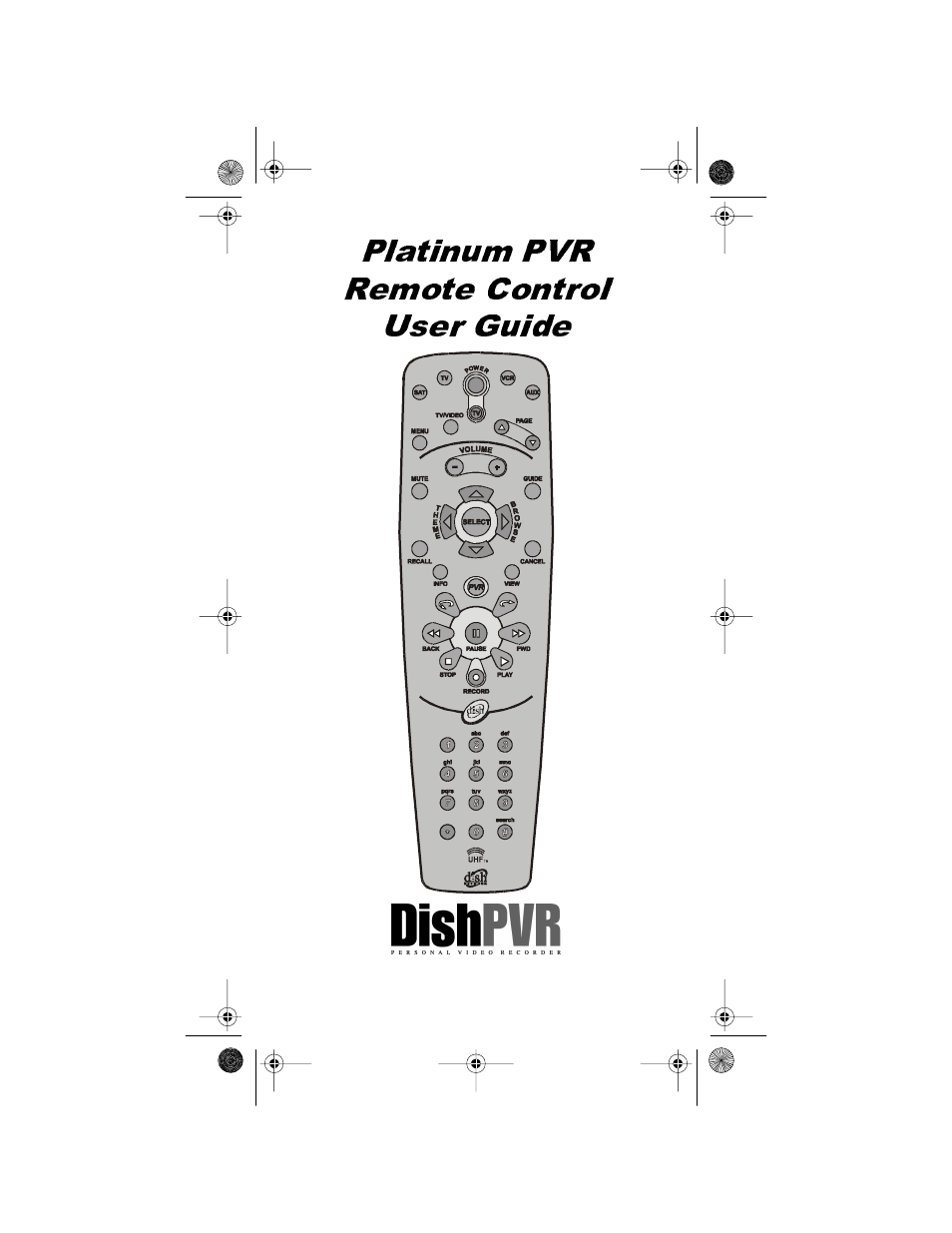 Grundig Platinum PVR Remote Control User Manual | 40 pages