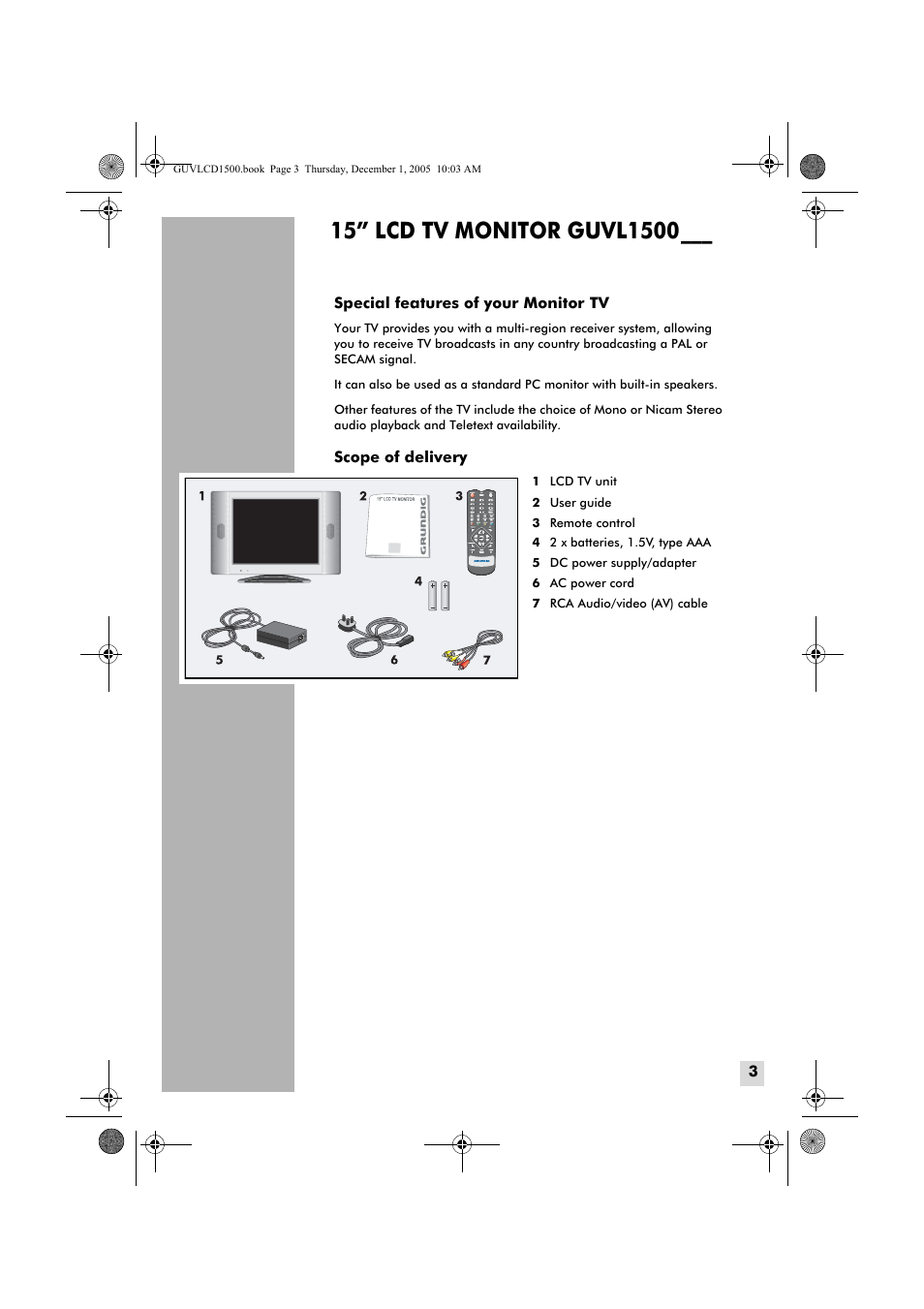 Grundig GUVL1500 User Manual | Page 3 / 24