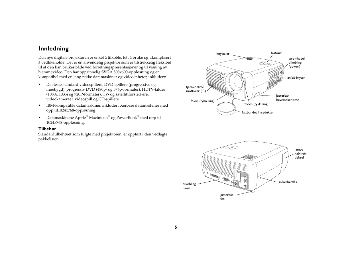 Innledning | Grundig DLPTM Projector User Manual | Page 7 / 47