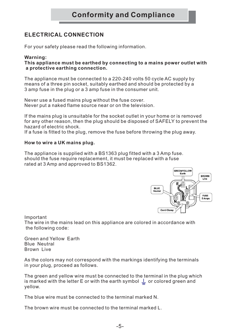 Conformity and compliance | Grundig GULCD15S/DVD User Manual | Page 5 / 34