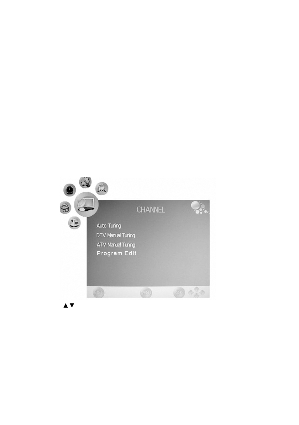 V. tv channel menu and adjustment, Channel menu | Grundig GLCD1906HDV User Manual | Page 16 / 45