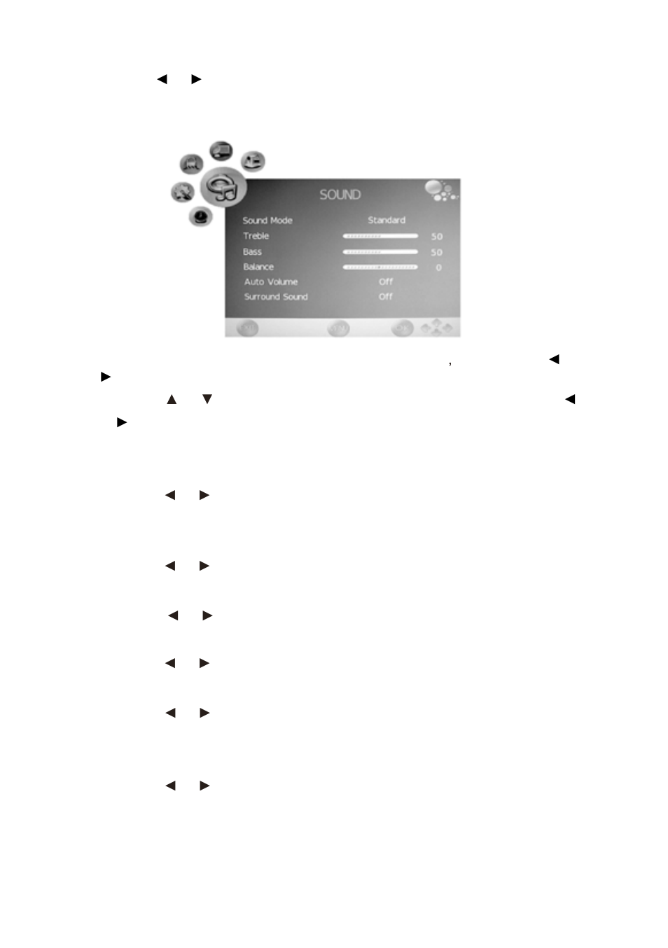 Sound menu | Grundig GLCD1906HDV User Manual | Page 21 / 45