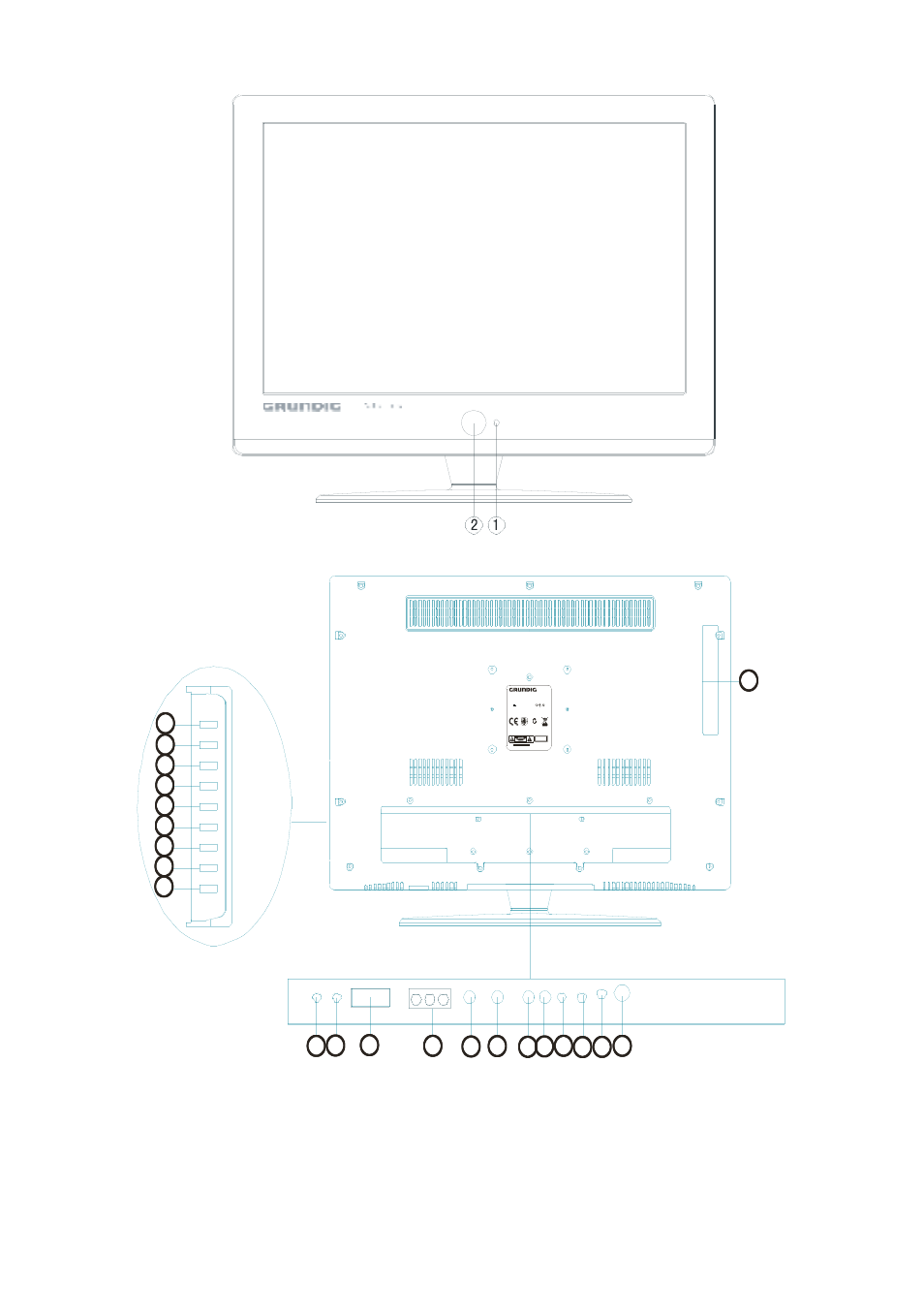 Back view | Grundig GLCD1906HDV User Manual | Page 8 / 45