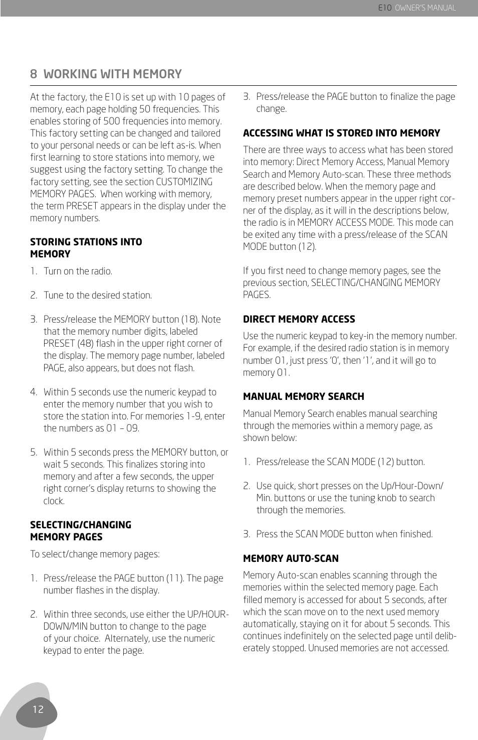 Grundig E10 User Manual | Page 14 / 29