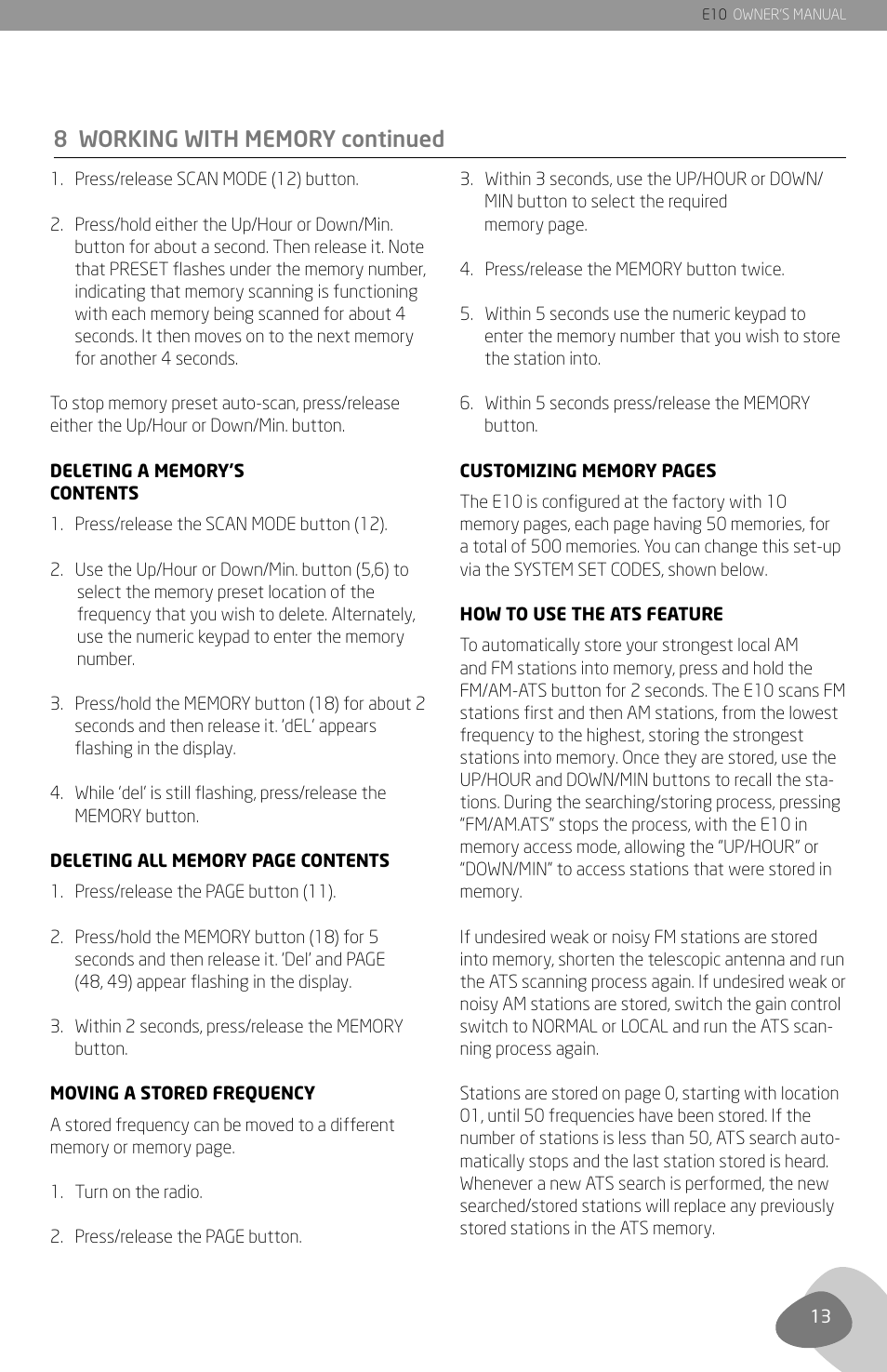 Grundig E10 User Manual | Page 15 / 29