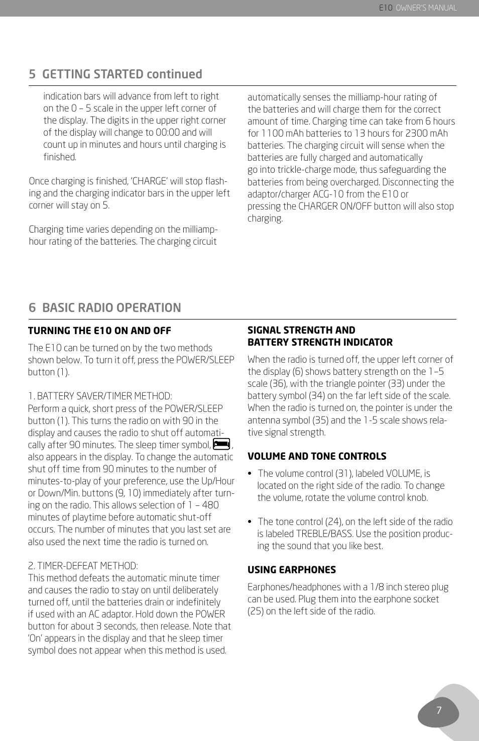 Grundig E10 User Manual | Page 9 / 29