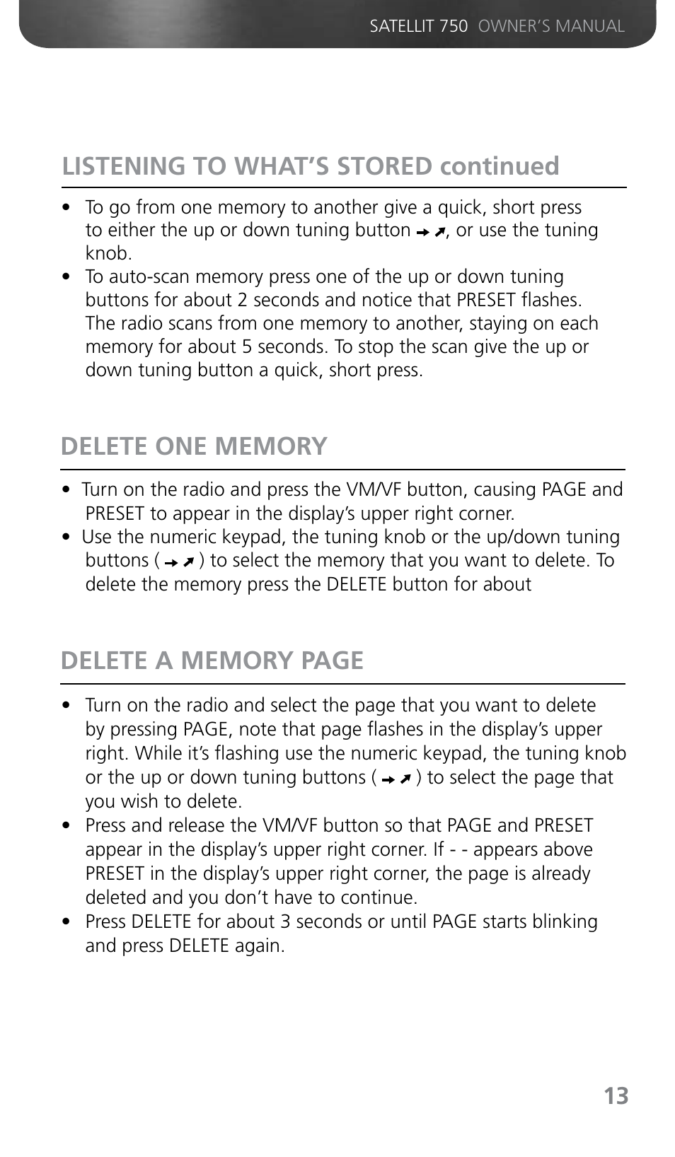 Listening to what’s stored continued | Grundig SATELLIT 750 User Manual | Page 13 / 72