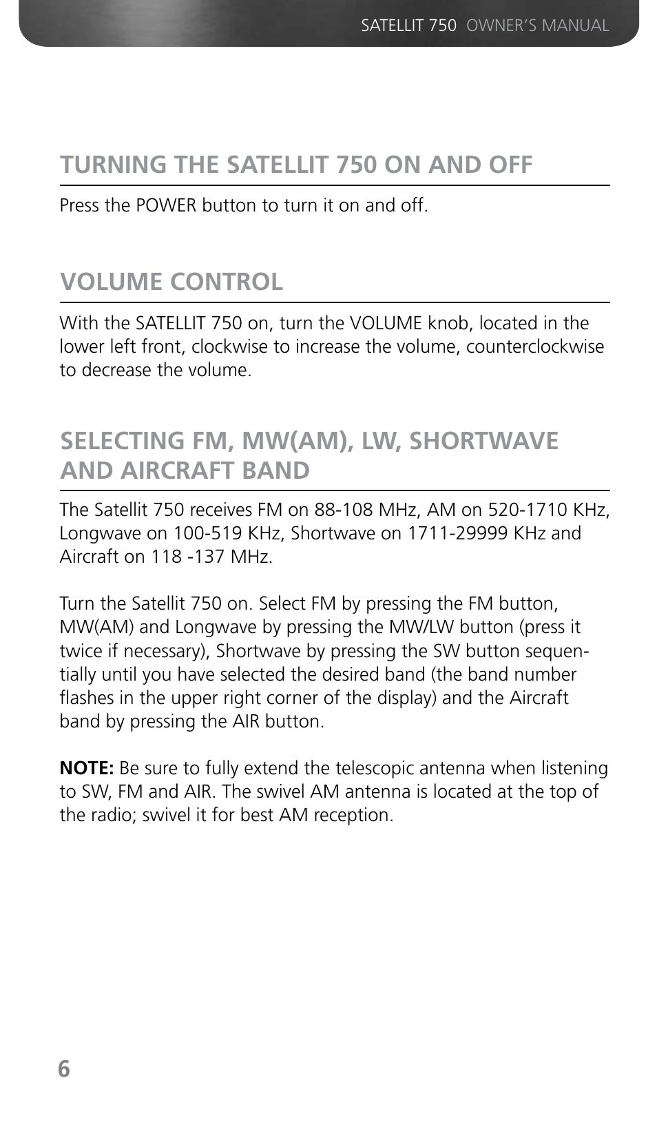 Grundig SATELLIT 750 User Manual | Page 6 / 72