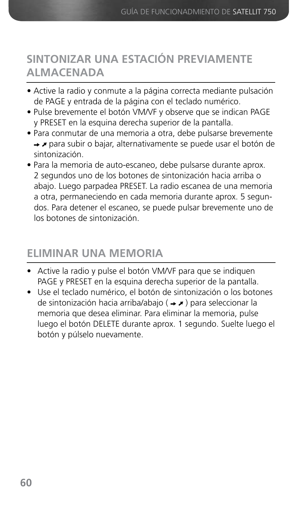 Sintonizar una estación previamente almacenada | Grundig SATELLIT 750 User Manual | Page 60 / 72