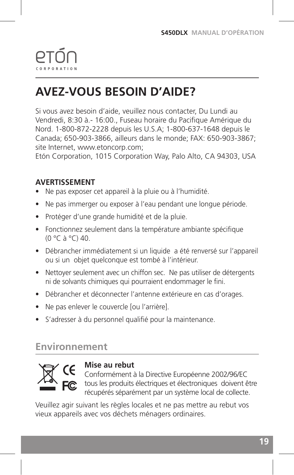 Avez-vous besoin d’aide, Environnement | Grundig FIELD RADIO S450DLX User Manual | Page 19 / 86