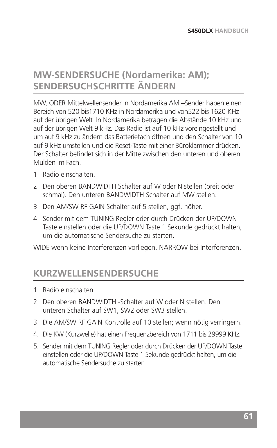 Kurzwellensendersuche | Grundig FIELD RADIO S450DLX User Manual | Page 61 / 86