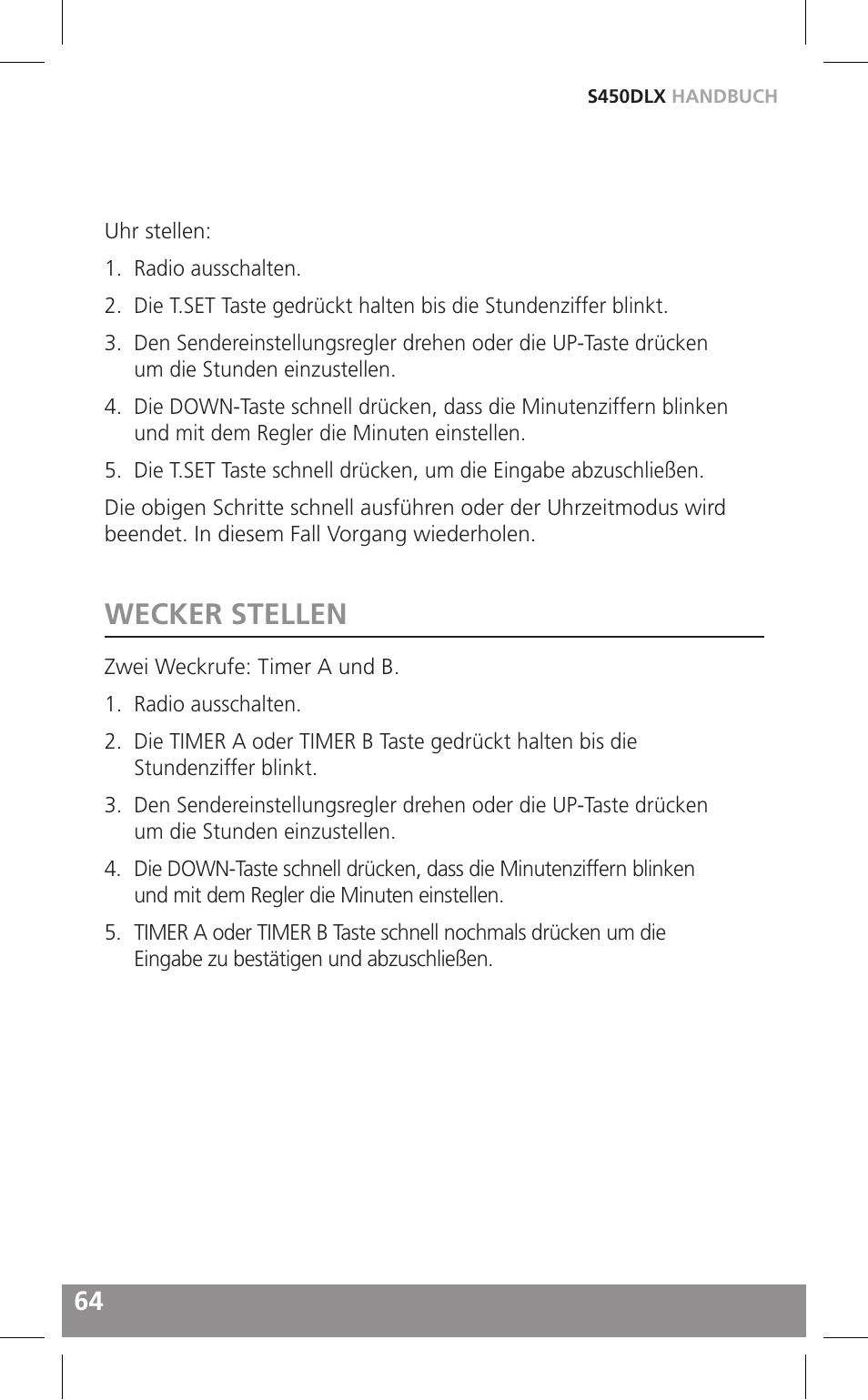 Wecker stellen | Grundig FIELD RADIO S450DLX User Manual | Page 64 / 86