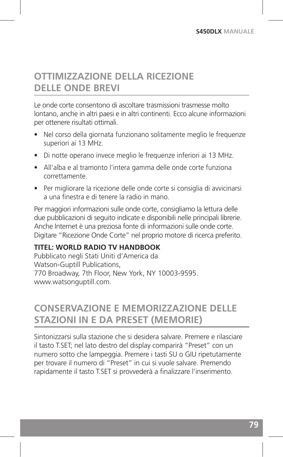 Ottimizzazione della ricezione delle onde brevi | Grundig FIELD RADIO S450DLX User Manual | Page 79 / 86