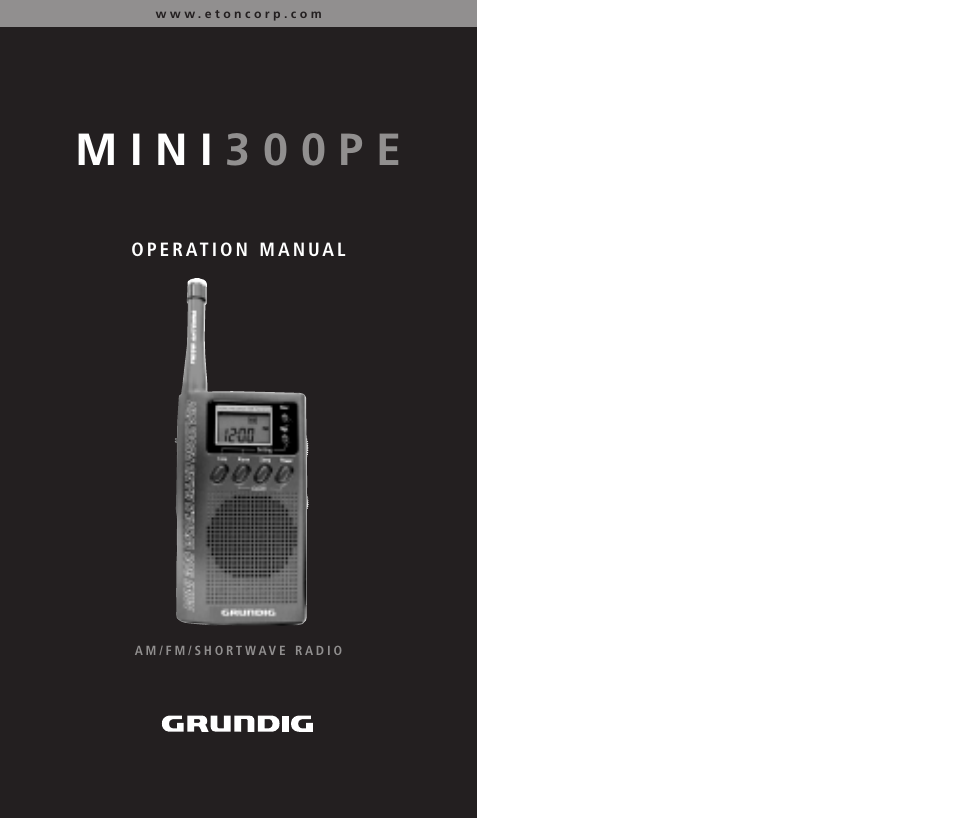 Grundig 300PE User Manual | 14 pages