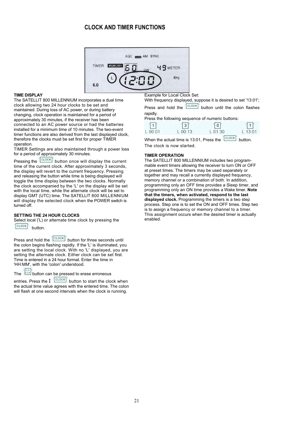 Clock and timer functions | Grundig 800 User Manual | Page 20 / 30