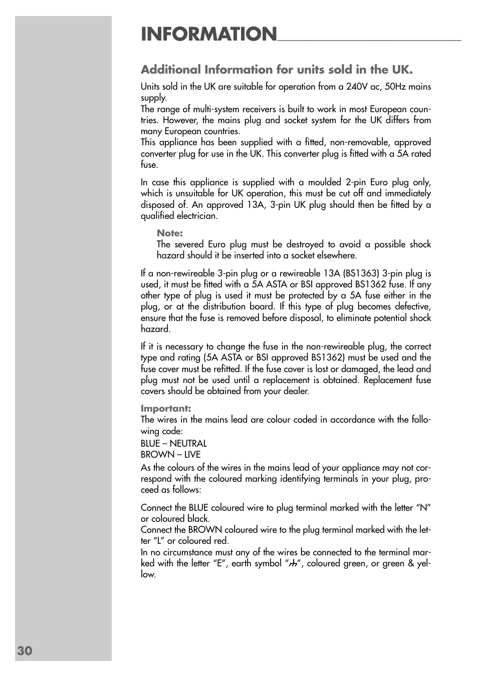 Information | Grundig Xentia MFS 72-4610/8 TOP User Manual | Page 30 / 31