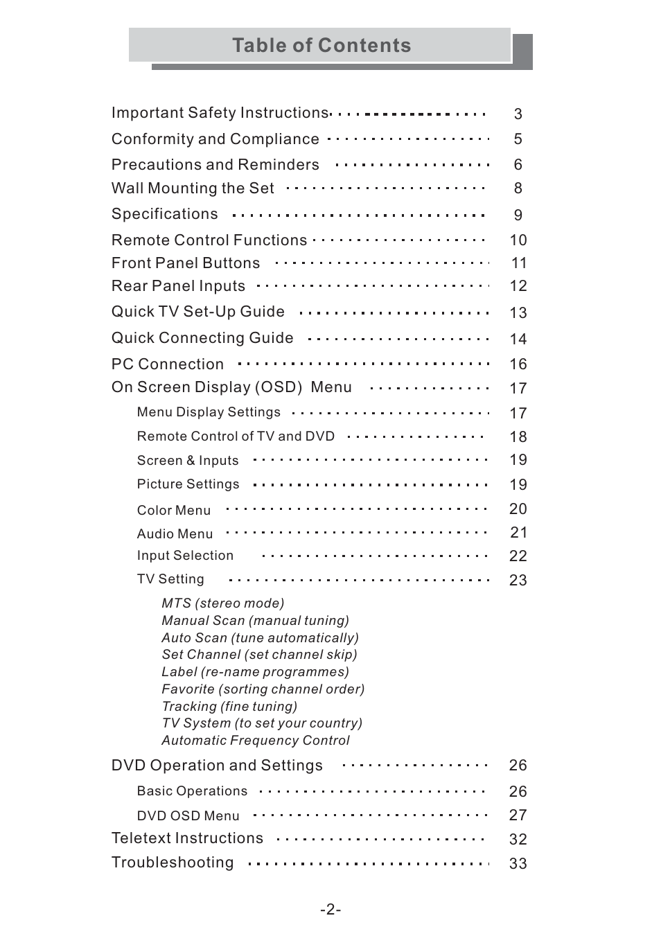 Grundig GULCD20S/DVD User Manual | Page 2 / 34