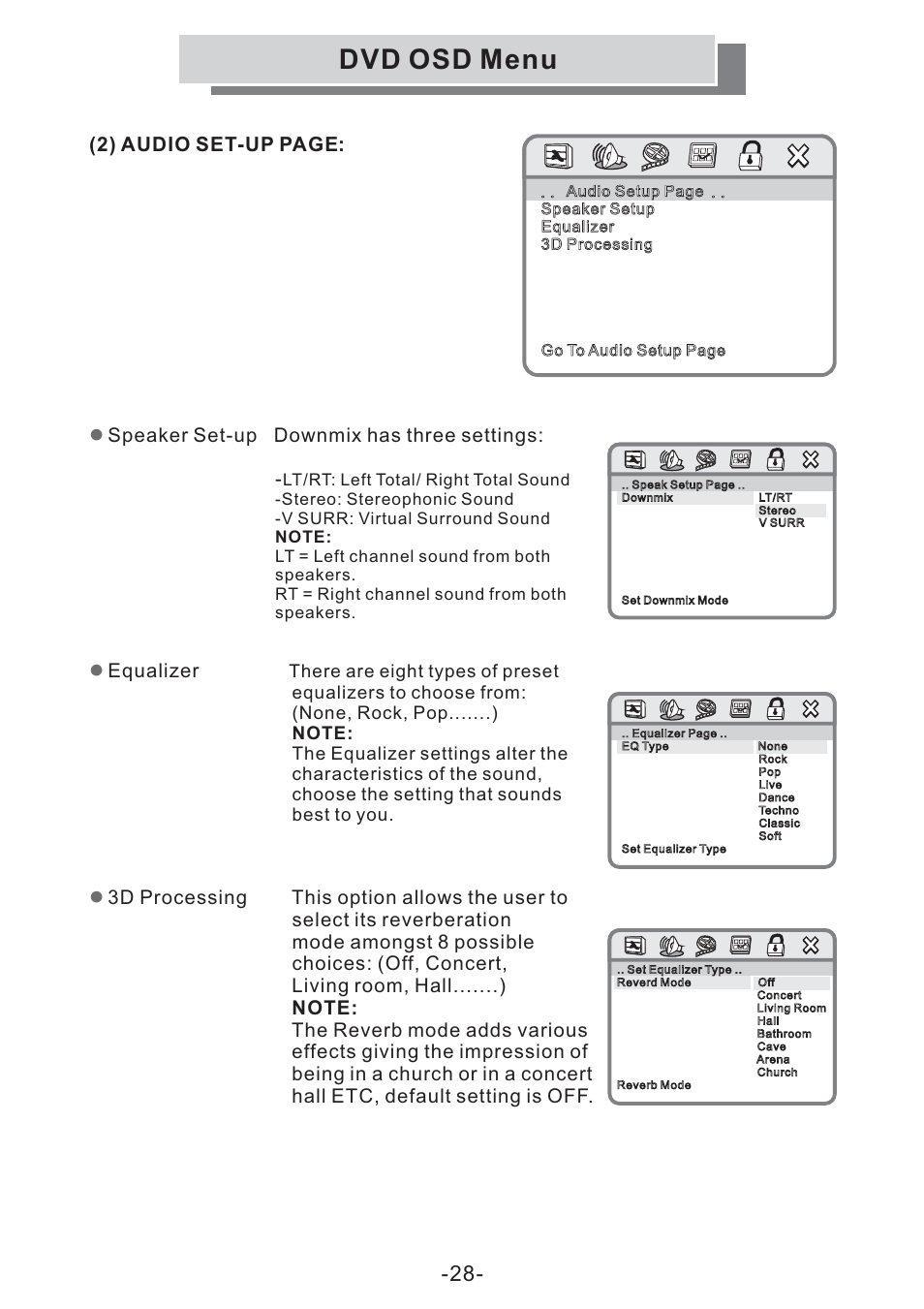 Dvd osd menu | Grundig GULCD20S/DVD User Manual | Page 28 / 34