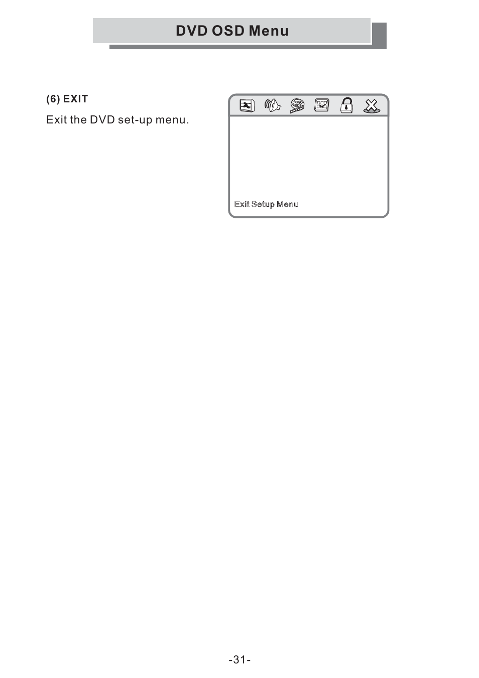Dvd osd menu | Grundig GULCD20S/DVD User Manual | Page 31 / 34