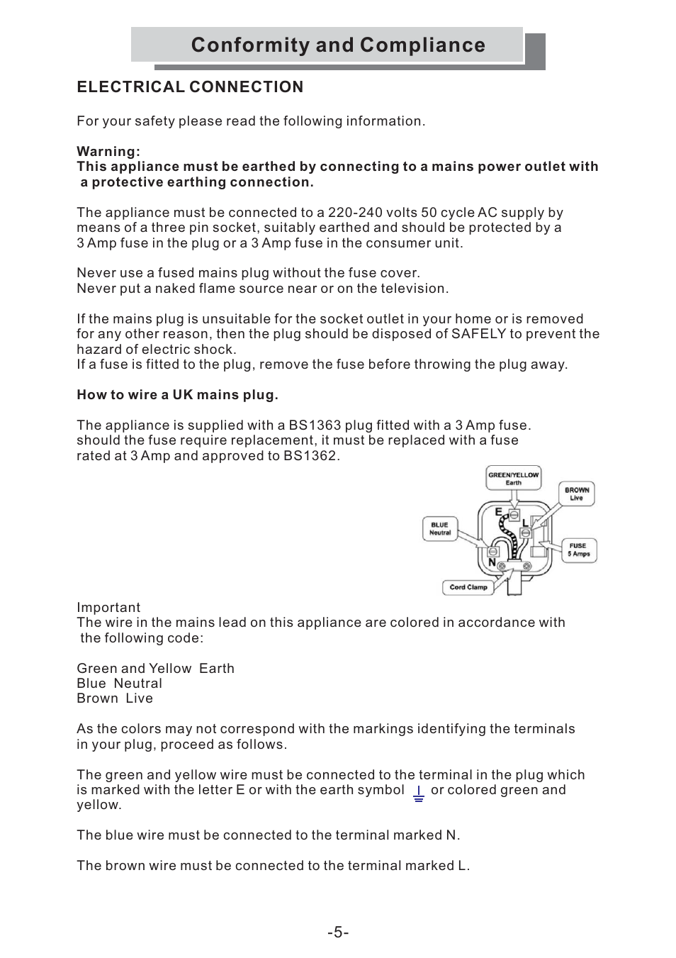 Conformity and compliance | Grundig GULCD20S/DVD User Manual | Page 5 / 34