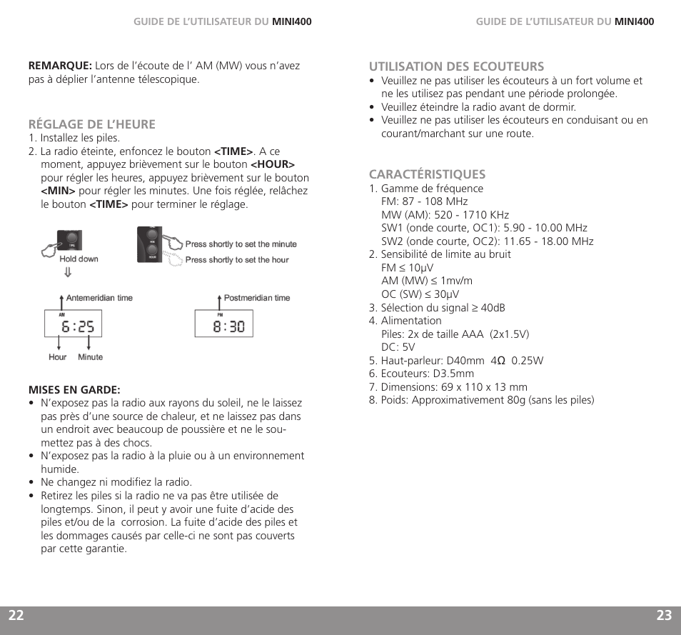 Grundig MINI400 User Manual | Page 12 / 21