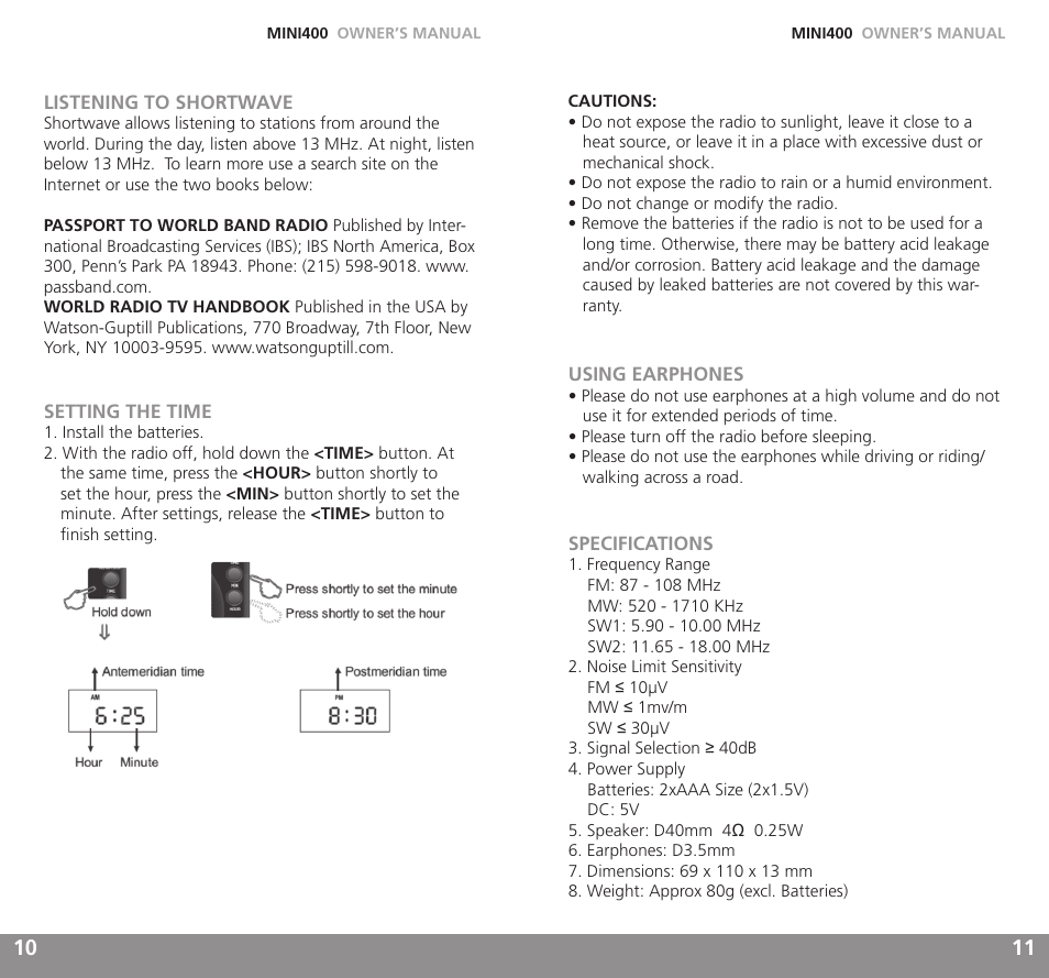 Grundig MINI400 User Manual | Page 6 / 21