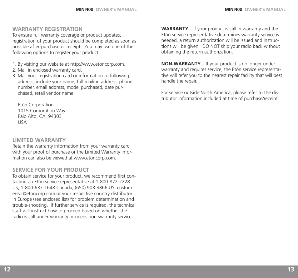Grundig MINI400 User Manual | Page 7 / 21